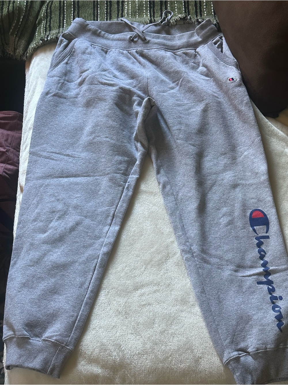 Champion Mens Gray Sweatpants with Logo
